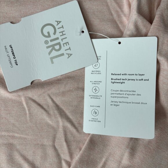 Athleta Girl Uptempo Top Pink XL 14 Sweatshirt Long Sleeve NWT NEW - Picture 4 of 10